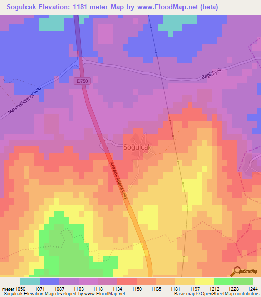 Sogulcak,Turkey Elevation Map