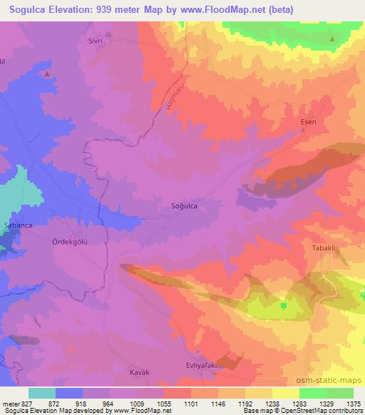 Sogulca,Turkey Elevation Map