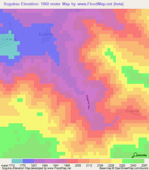 Soguksu,Turkey Elevation Map