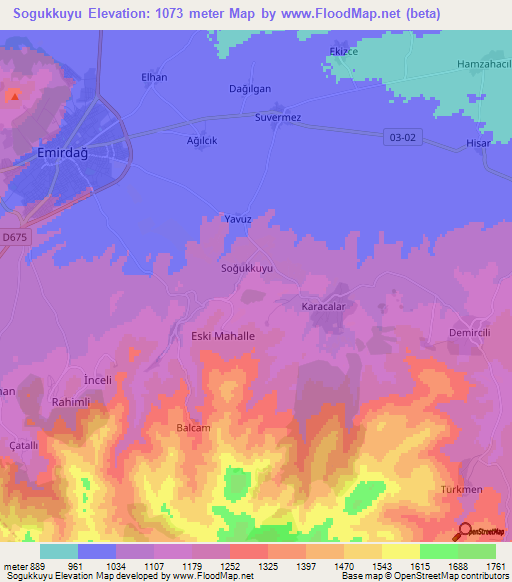 Sogukkuyu,Turkey Elevation Map