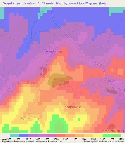 Sogukkuyu,Turkey Elevation Map