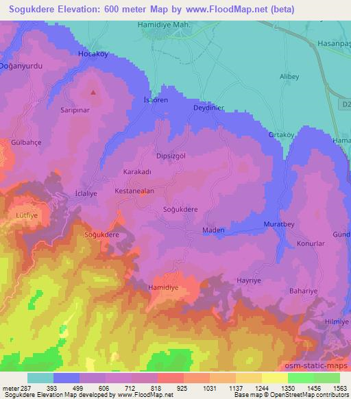Sogukdere,Turkey Elevation Map