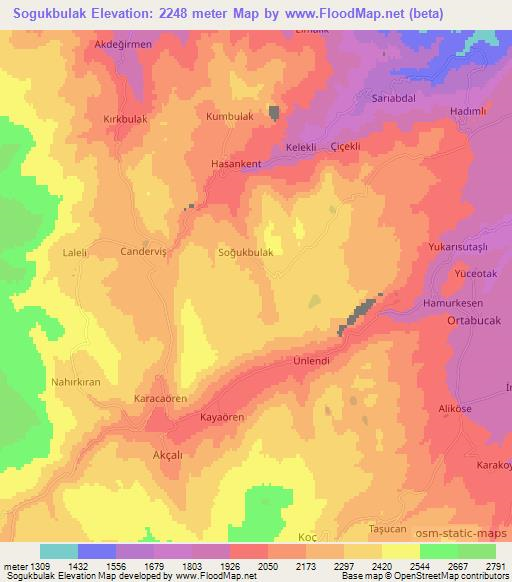 Sogukbulak,Turkey Elevation Map