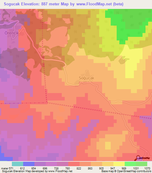 Sogucak,Turkey Elevation Map