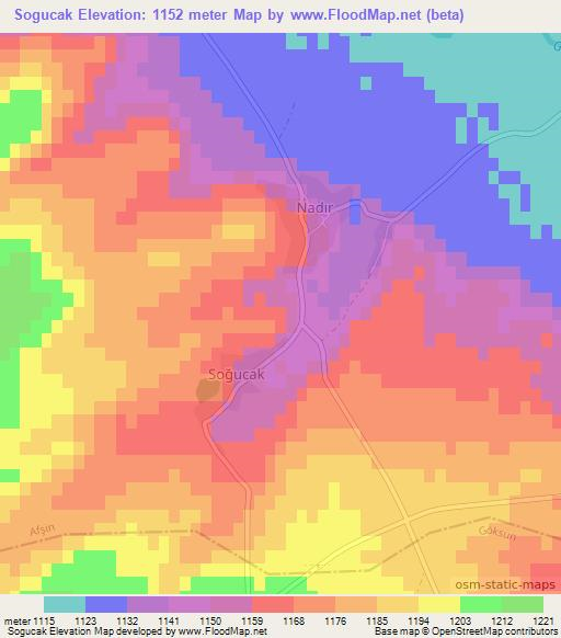 Sogucak,Turkey Elevation Map