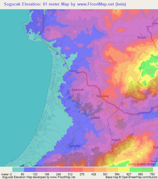 Sogucak,Turkey Elevation Map