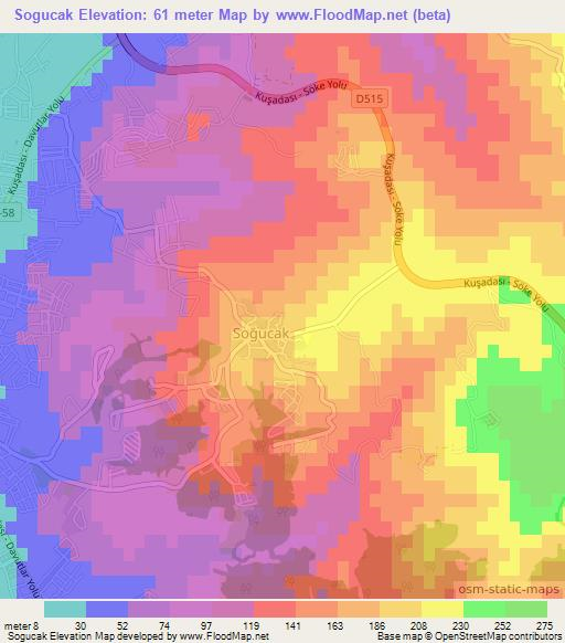 Sogucak,Turkey Elevation Map