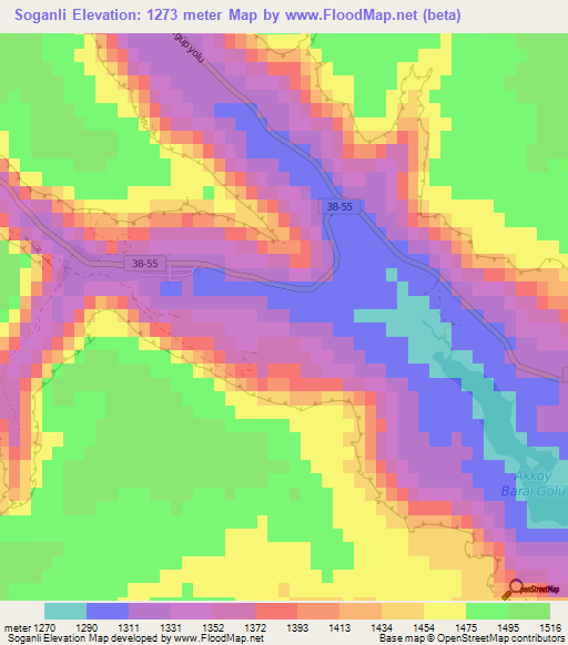 Soganli,Turkey Elevation Map