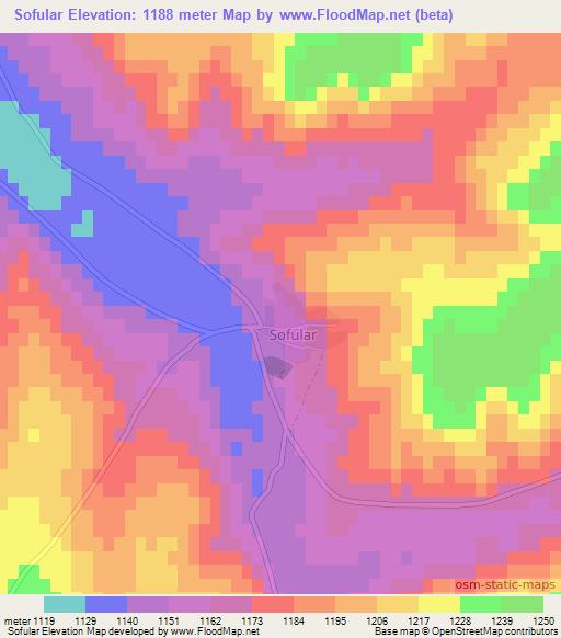 Sofular,Turkey Elevation Map