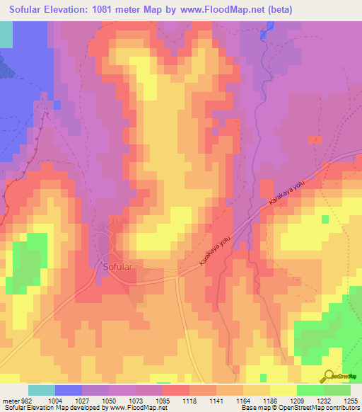 Sofular,Turkey Elevation Map