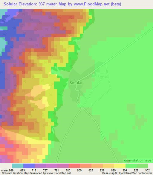 Sofular,Turkey Elevation Map