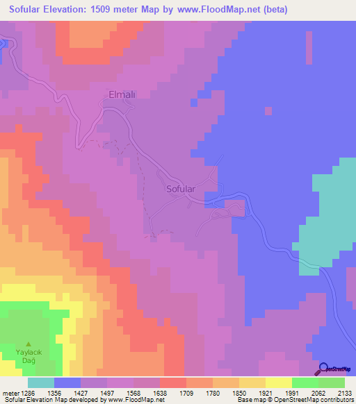 Sofular,Turkey Elevation Map