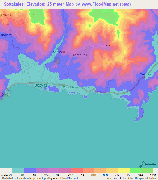 Softakalesi,Turkey Elevation Map