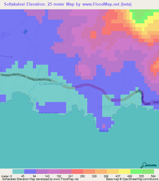 Softakalesi,Turkey Elevation Map