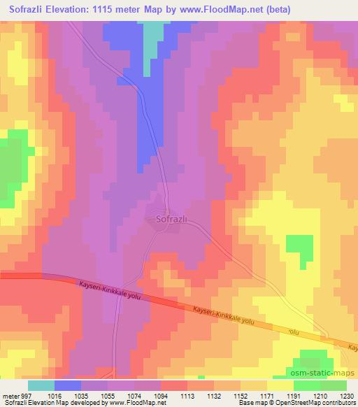 Sofrazli,Turkey Elevation Map