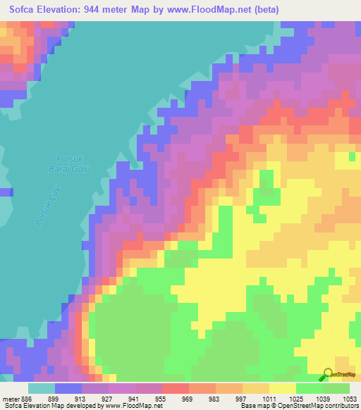 Sofca,Turkey Elevation Map