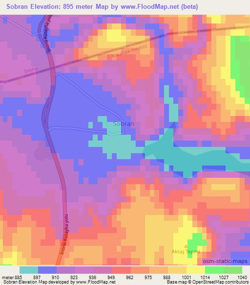 Sobran,Turkey Elevation Map