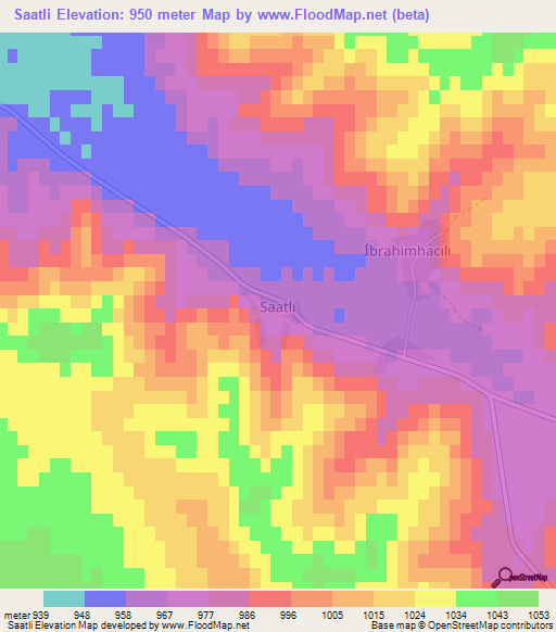 Saatli,Turkey Elevation Map