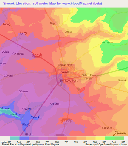 Siverek,Turkey Elevation Map