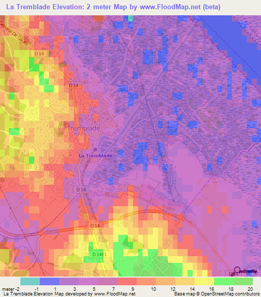 La Tremblade,France Elevation Map