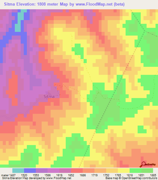 Sitma,Turkey Elevation Map