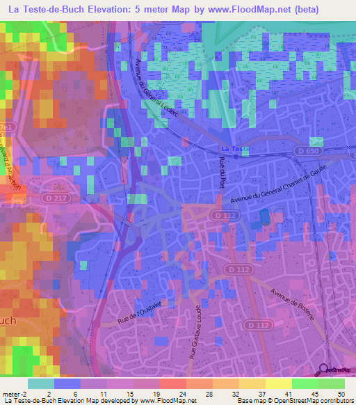 La Teste-de-Buch,France Elevation Map