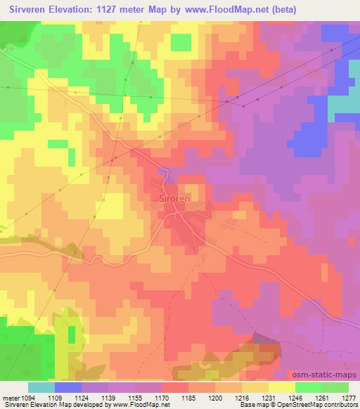 Sirveren,Turkey Elevation Map