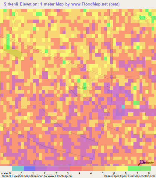 Sirkenli,Turkey Elevation Map