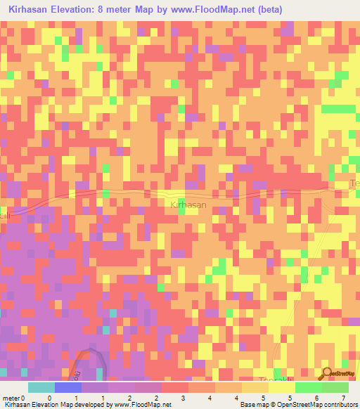 Kirhasan,Turkey Elevation Map