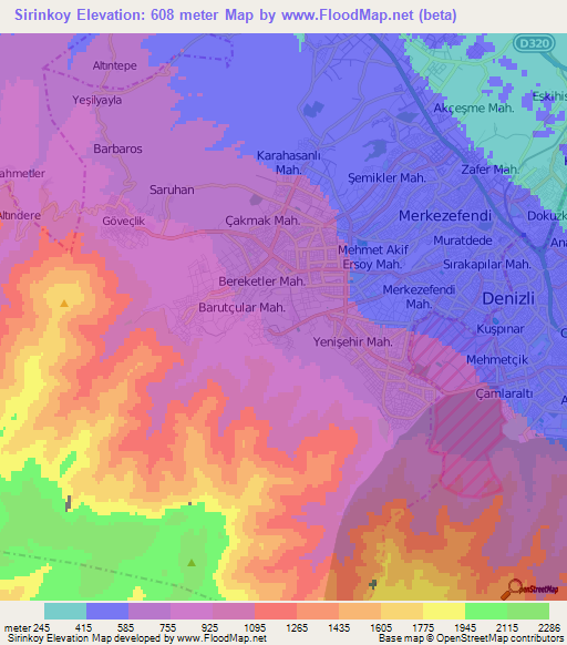 Sirinkoy,Turkey Elevation Map