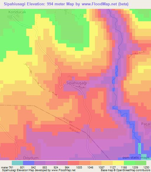 Sipahiusagi,Turkey Elevation Map