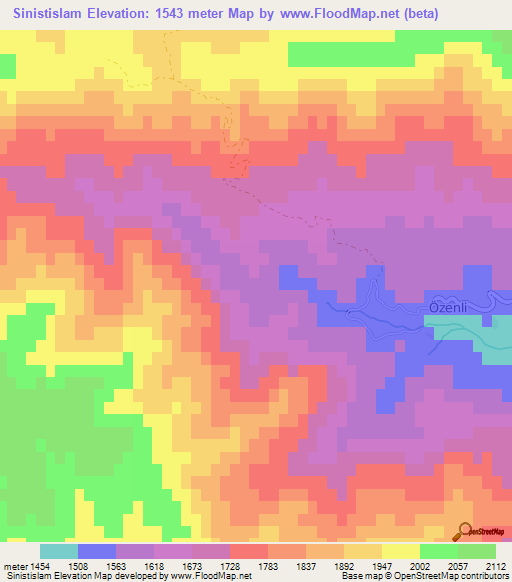 Sinistislam,Turkey Elevation Map