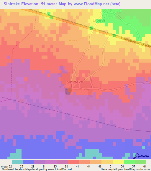 Sinirteke,Turkey Elevation Map