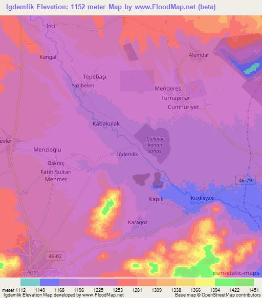 Igdemlik,Turkey Elevation Map