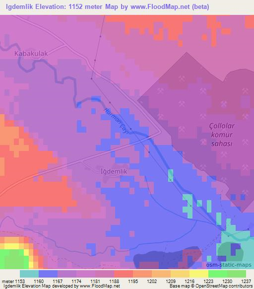 Igdemlik,Turkey Elevation Map