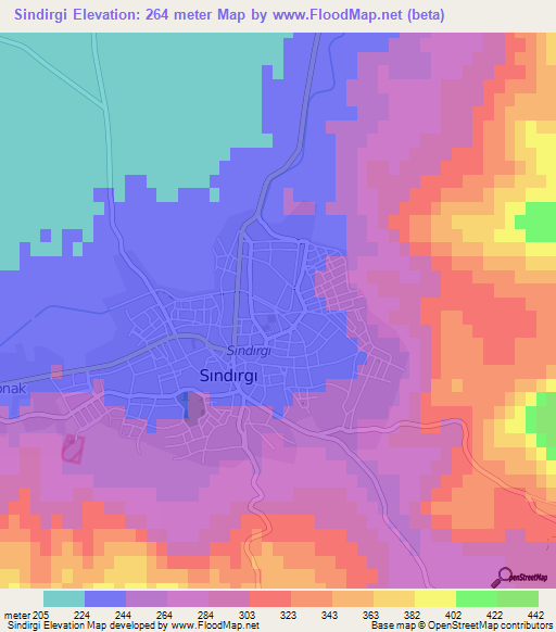 Sindirgi,Turkey Elevation Map