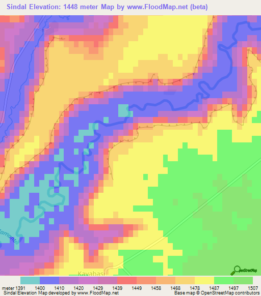 Sindal,Turkey Elevation Map