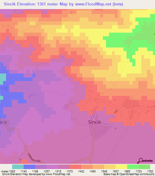 Sincik,Turkey Elevation Map