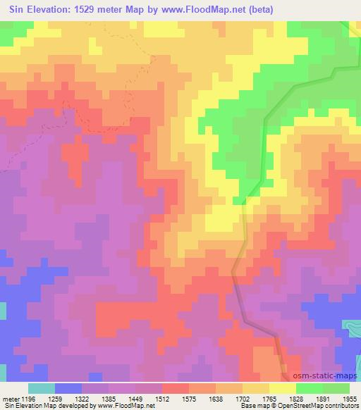 Sin,Turkey Elevation Map