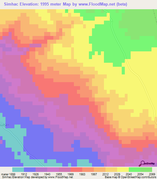 Simhac,Turkey Elevation Map