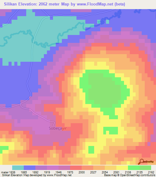 Silikan,Turkey Elevation Map