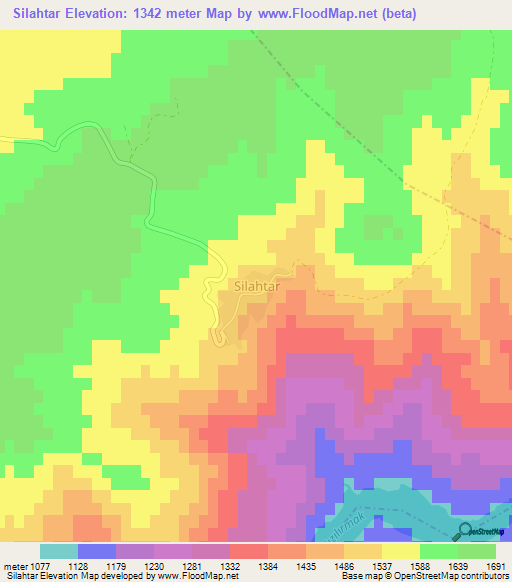 Silahtar,Turkey Elevation Map