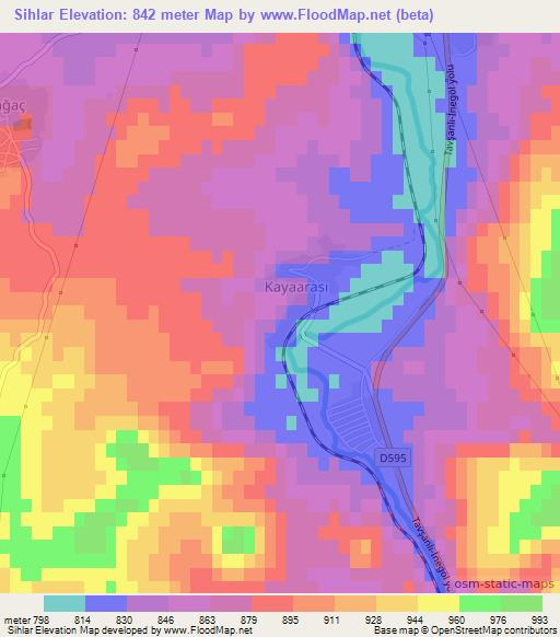 Sihlar,Turkey Elevation Map