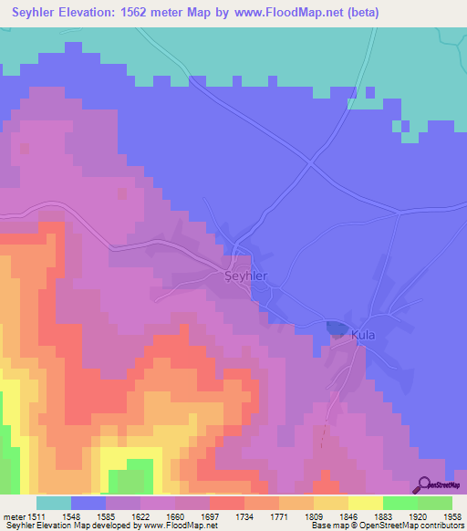 Seyhler,Turkey Elevation Map