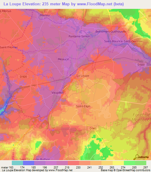 La Loupe,France Elevation Map