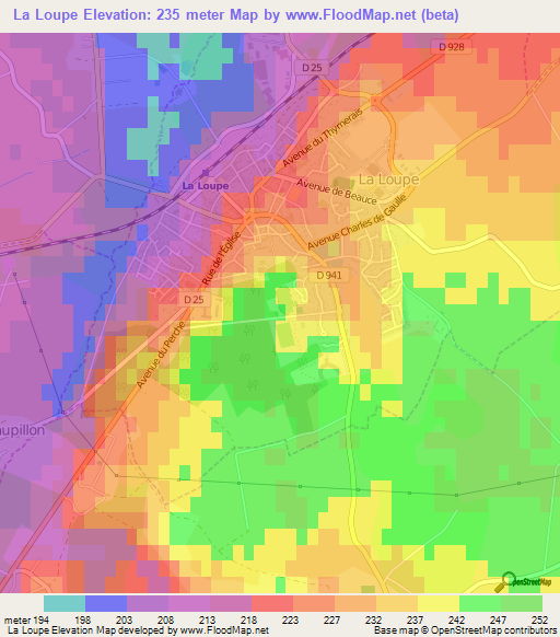 La Loupe,France Elevation Map