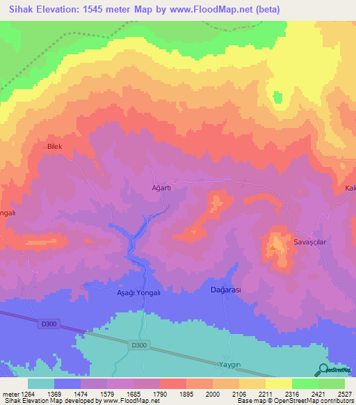 Sihak,Turkey Elevation Map