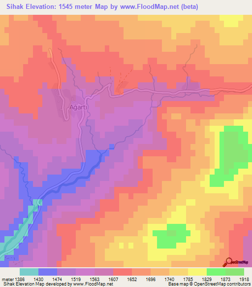 Sihak,Turkey Elevation Map