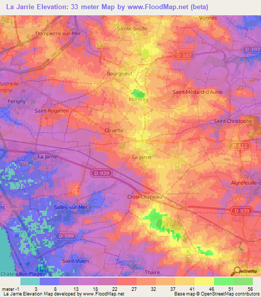 La Jarrie,France Elevation Map