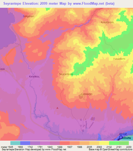 Seyrantepe,Turkey Elevation Map